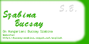 szabina bucsay business card